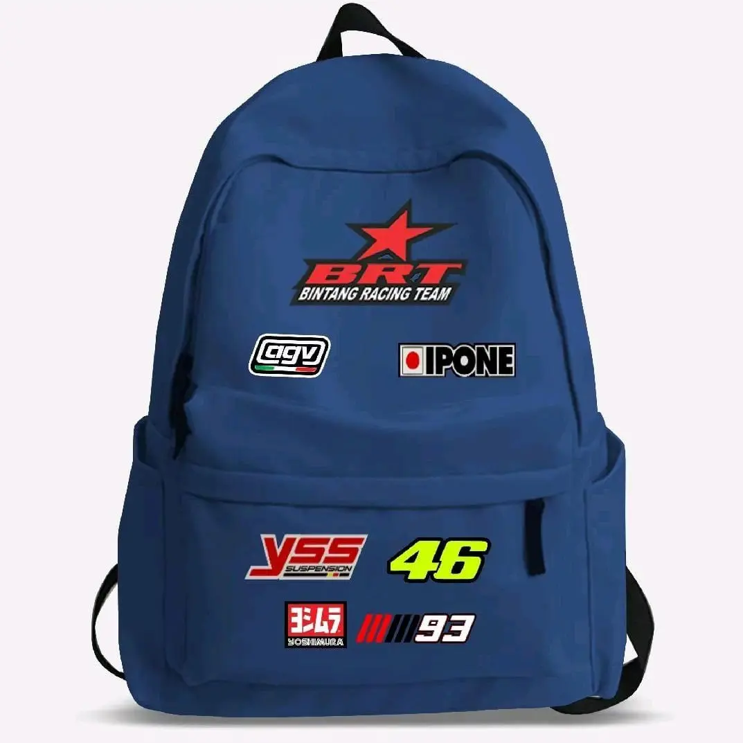 Tas Ransel Distro Gambar BRT Racing Otomotif Untuk Sekolah buat Anak Laki Laki Perempuan Juga Bisa Dipakai Dibermacam Aktifitas