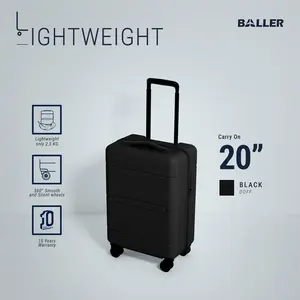 BALLER Koper Lightweight Zipper Polycarbonate Carry On 20 inch - Koper Kabin Kecil Travelling TSA Lock Super Ringan