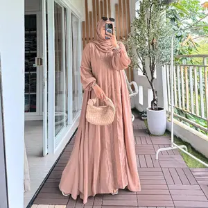AVR Salwa Gamis Abaya Motif Payet Rempel Bahan Ceruty Furing Busui Friendly Muslim Variasi 3 Warna