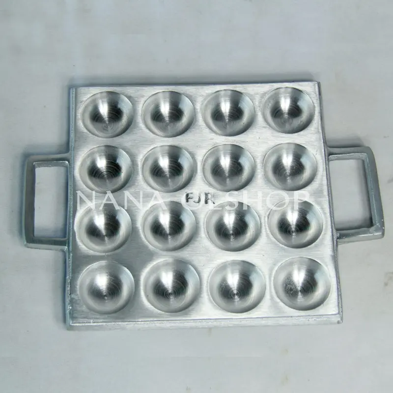 Cetakan Kue Takoyaki mini 16 Lubang/Cetakan Takoyaki Bola Telur Puyuh Goreng Bulat Isi 16 Lubang aluminium kitchenware 2