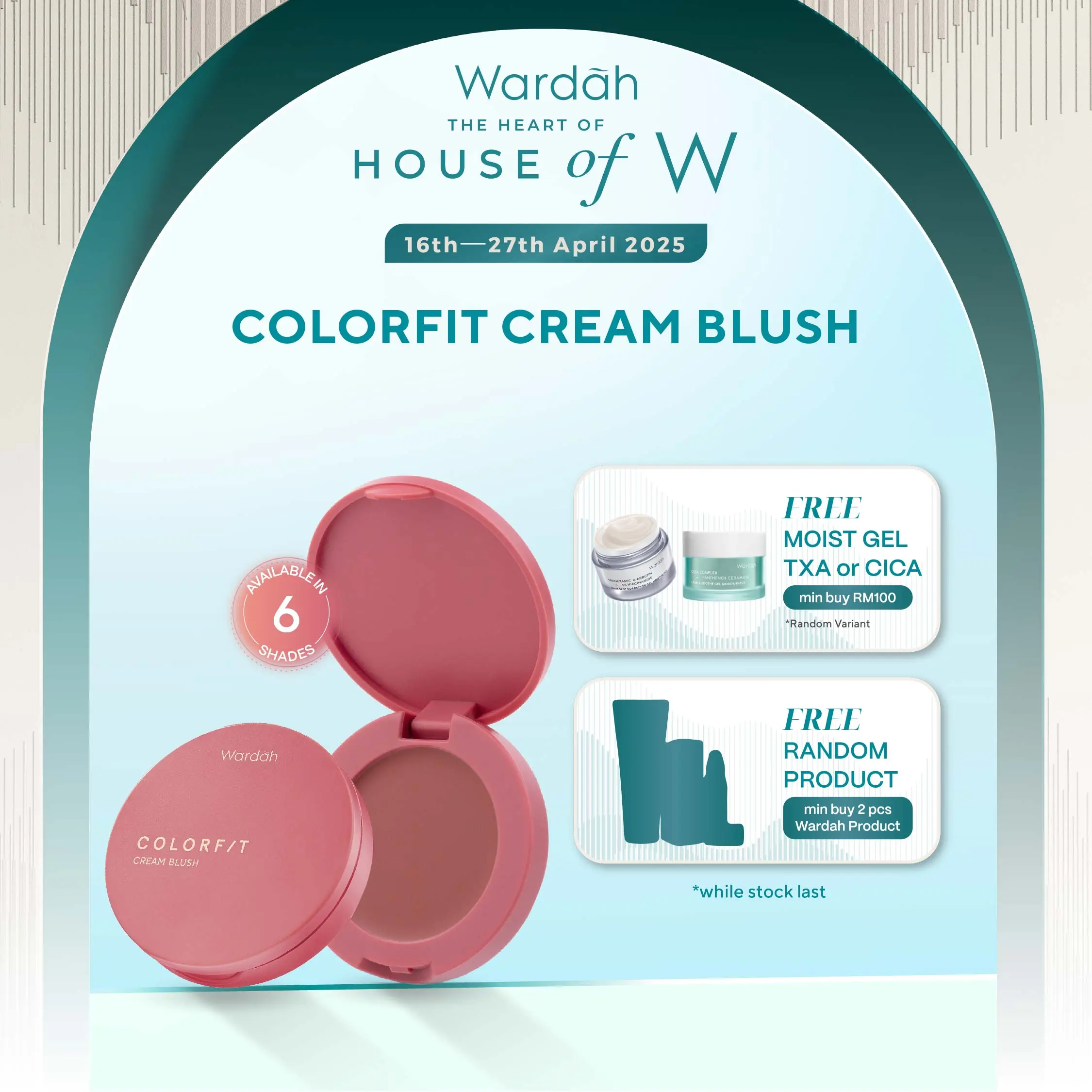 Wardah Colorfit Cream Blush - Lightweight, Creamy Texture, Easy to Blend and Buildable