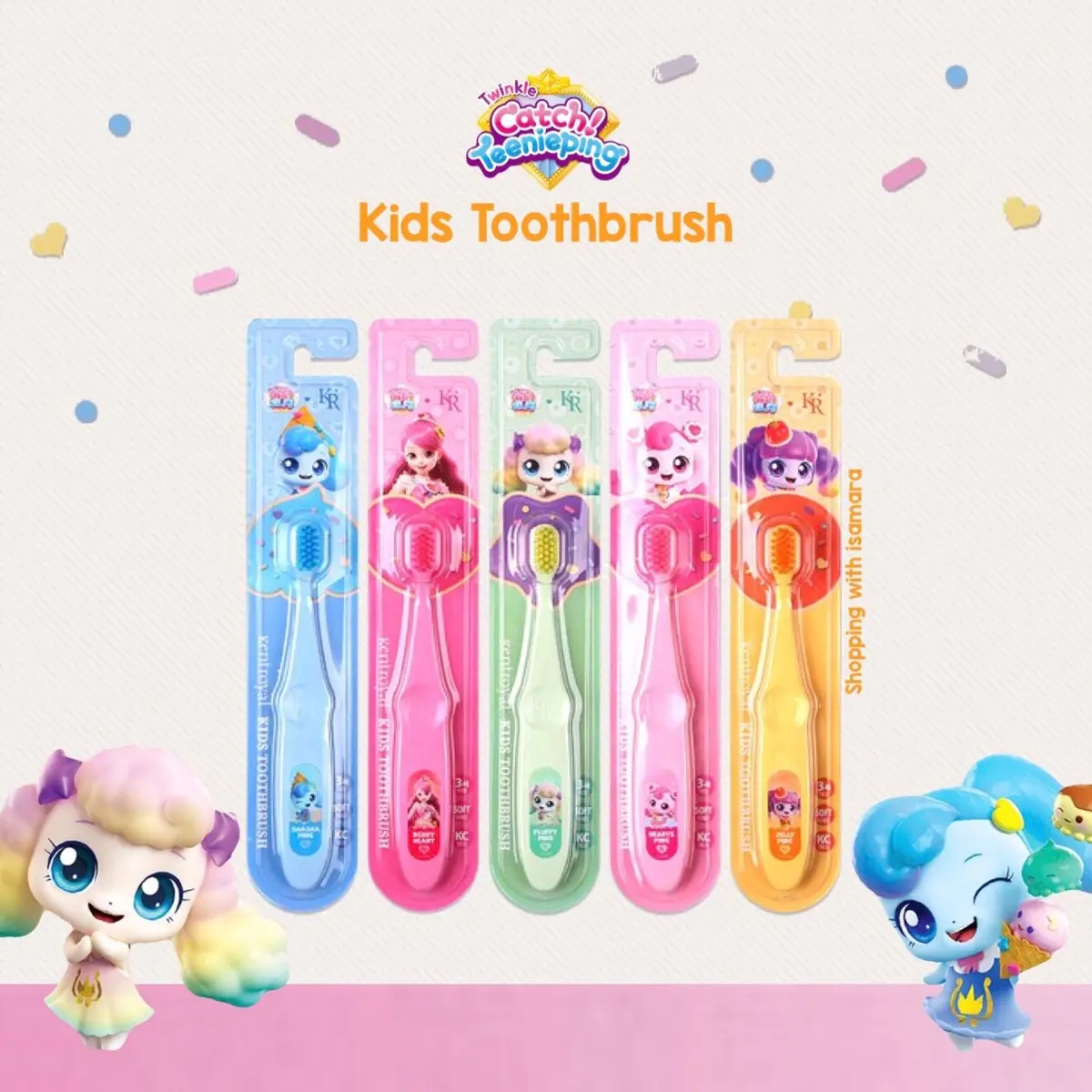 ￼Kentroyal x Catch Teenieping Kids Toothbrush / Sikat Gigi Heartsping