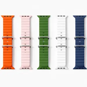 Silicone Ocean Strap for Smart Watch / iWatch Tali Jam Pintar Elastis Model Silicone Ocean Ukuran 38mm/40mm/41mm/42mm