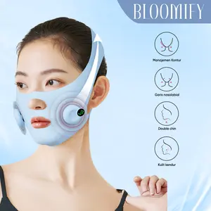【COD】BLOOMIFY Alat Pijat Terapi Pelangsing Wajah Bentuk V Ems Alat Kecantikan Dagu Alat Pijat untuk Mengencangkan Wajah alat simetris wajah yang cepat  alat penirus pipi wajah V shape Slimming Face Electric Penirus Pipi Wajah Dagu Dengan