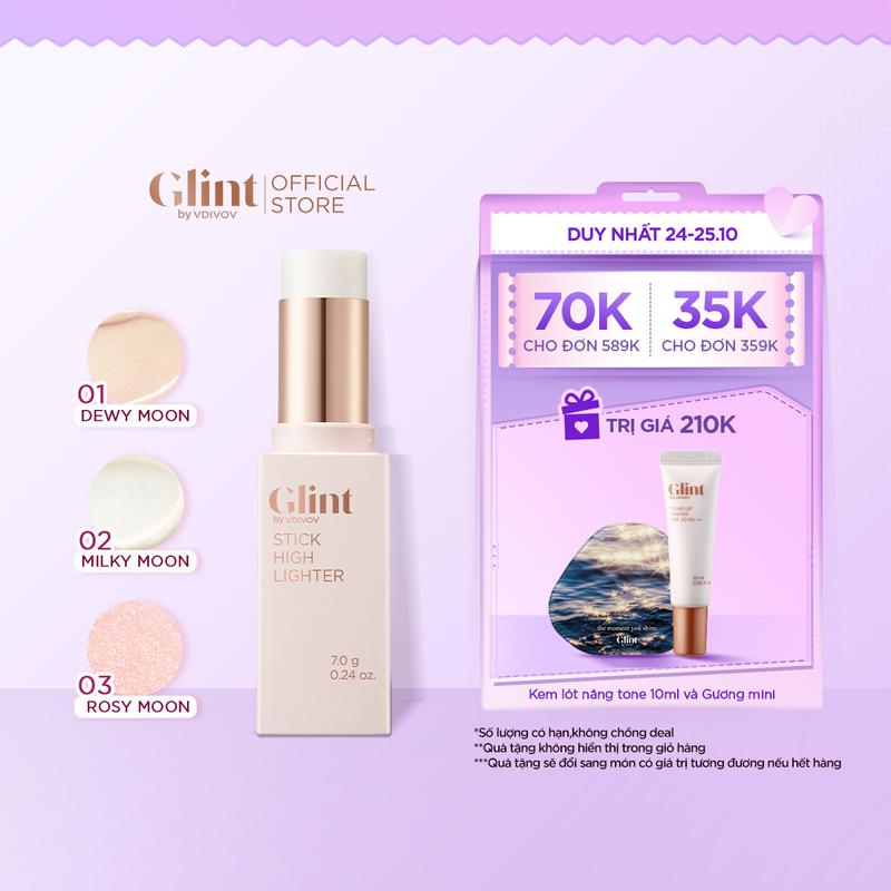   Glint By VDIVOV Official  Nhũ bắt sáng highlight Glint dạng thỏi 7g chứa bột ngọc trai tiện lợi dưỡng ẩm da 