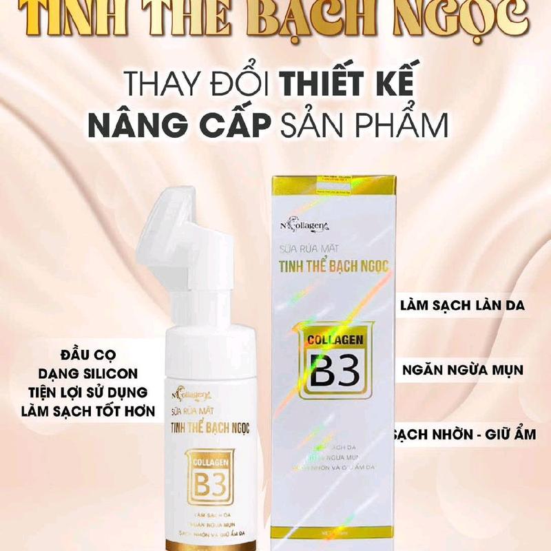  Sữa rửa mặt tinh thể bạch ngọc N Collagen cho tất cả các loại da Trà Skincare srm sữa  rửa  mặt 