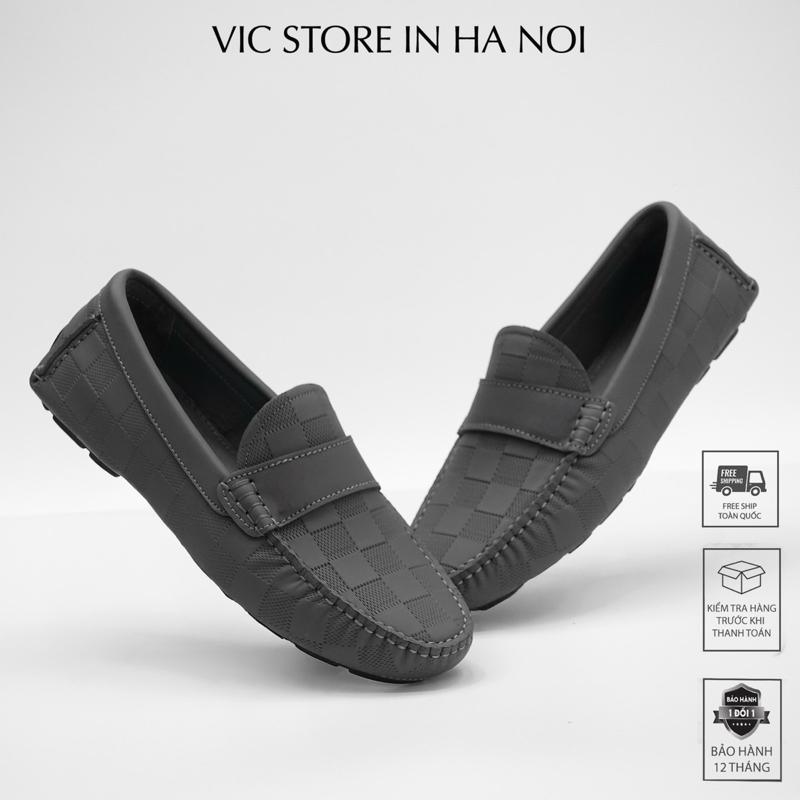 Giày Mọi Nam Da Bò Thật Cao Cấp Hoạ Tiết Caro Siêu Đẹp MC-328