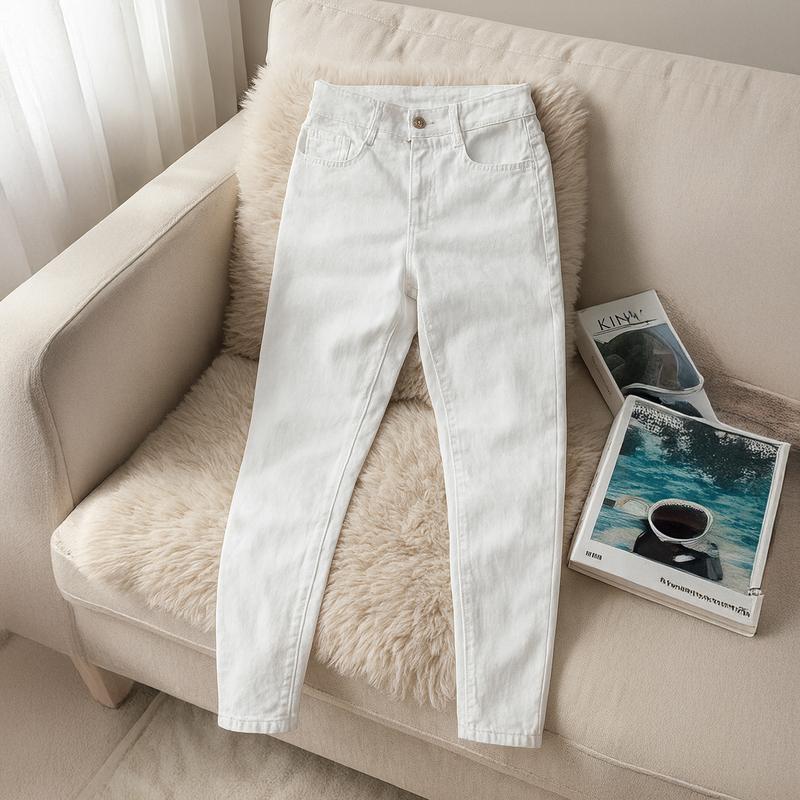 TOP BÁN CHẠY - Quần Jean Nam Trắng Trơn Cao Cấp Chất Jean Bò Demin Co Dãn Tốt 4…
