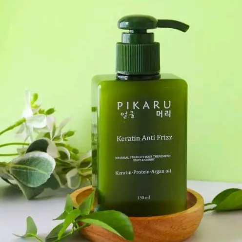Pikaru keratin (2 botol) vitamin rambut anti frizz treatment original pelurus rambut terbaik