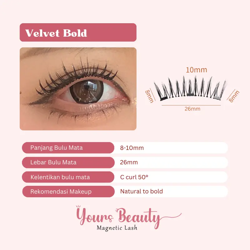 VELVET BOLD Bulu Mata Magnetic Premium [Tanpa Lem] - Yours Beauty Eyelashes Bulumata 0