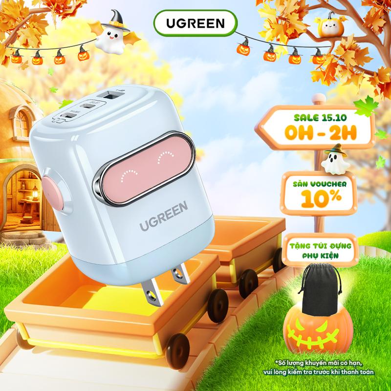 Củ sạc nhanh 30W/65W Robot Ugreen Uno 2 X622/X662 | Công nghệ GaN | Màn hình hiển thị LCD | Bảo hành 18 tháng 1 đổi 1 45001 45003 45004 45006