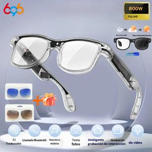 Gafas Inteligentes con IA, Cámara de 8 MP y Grabación de Video, Traducción en más de 100 idiomas, Gafas de Sol con Llamadas por Bluetooth y Reproducción de Música para Hombres y Mujeres, 2025