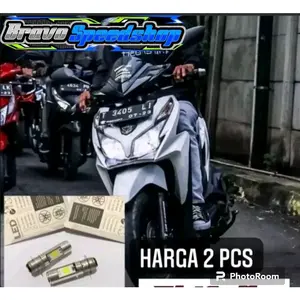 LAMPU UTAMA MOTOR LED NYALA PUTIH 2 SISI HARGA 2 PCS UNIVERSAL PNP VARIO OLD VARIO TECHNO SUPRA X 125 JUPITER Z DLL