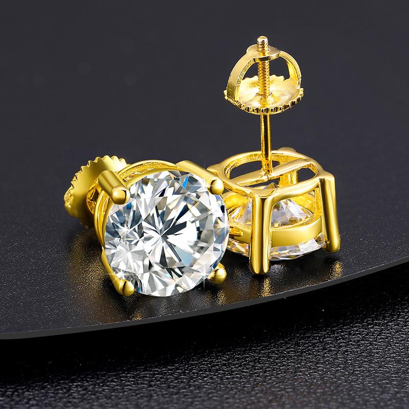 【#3】3-4ct Moissanite Earrings For Women Oversized 10mm 925 Sterling Silver Stud Earrings Men's Jewelry Gift 2