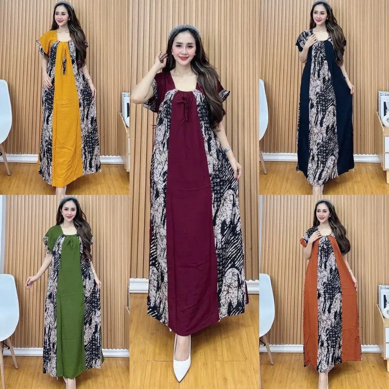 DASTER KEKINIAN TERBARU DASTER FUJI SOPAL KOMBINASI || RAYON SUPER GRADE A ORI || MODEL DEPAN BERKERUT Ruffle Green Tali Bisa Diatur Cuci Kering 2025 0