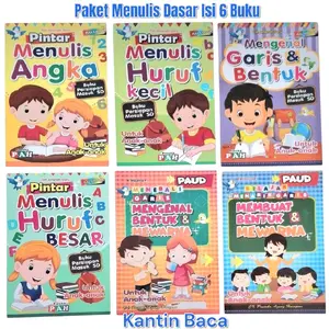 Pustaka Agung Harapan Paket Buku Belajar Menulis Dasar Isi 6 Buku Untuk TK Paud Pah Kertas Full Color & HVS Putih 20x15cm 32 Halaman Baru