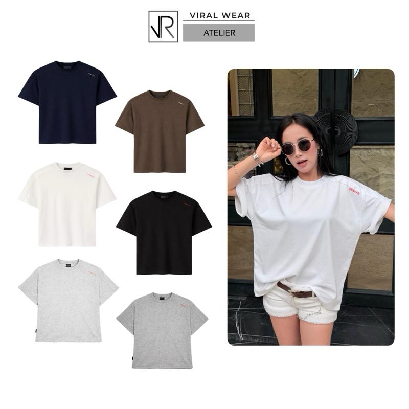 Áo Thun T-Shirt Form Boxy Unisex Thêu Hình Cotton 240GSM