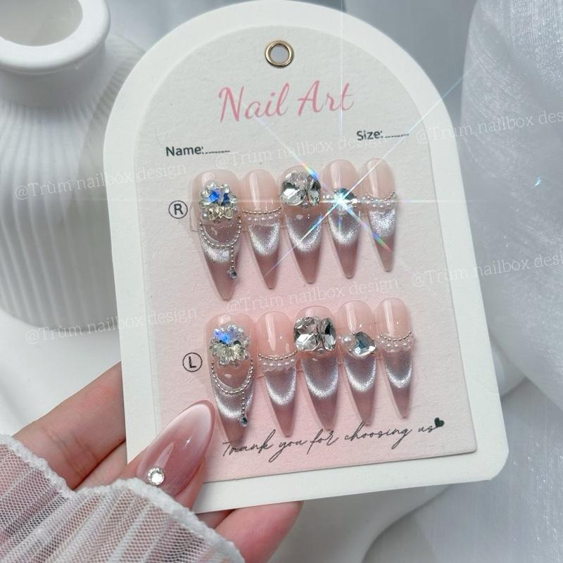   T22   Nailbox Sơn Gel Thạch Mix Đá Thiết Kế Thủ Công Cho Cô Dâu - Sản Phẩm Thiết Kế Thủ Công 