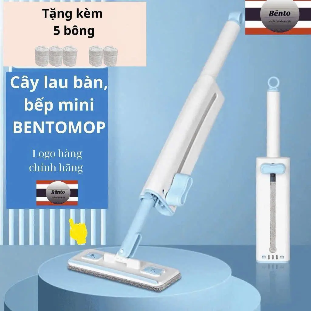 Bentomop(bông-sp8/5/3/2bông lau)Cây lau tự vắt Mini lau bếp,kính,gạtnướcvớibông lauthấmhúttốt GIÁƯUĐÃISỐC