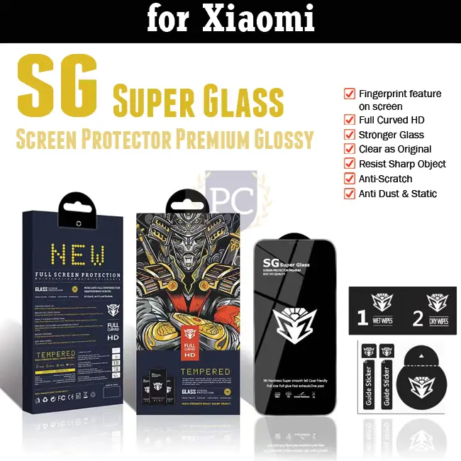 (SG) Super Glass Premium Glossy for Xiaomi Mi 14T Pro Poco X6 Pro X5 Pro M6 Pro F5 Pro C65 F4 GT X3 GT 13C C40 M5s M4 Pro Mi 12T 11T 10T Redmi Note 13 12 11 10 10C 10A 10 10s 9 Pro 8 7 9A 9T 9C 10A A1 A1+ A2 A2+ Poco F3 M3 Pro Mi 11 Lite
