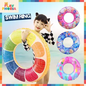 Playphoria Pelampung Ban Renang Bulat Anak dan Dewasa Flamingo Rainbow dan Berbagai Karakter Lucu Safety Swim Ring Float