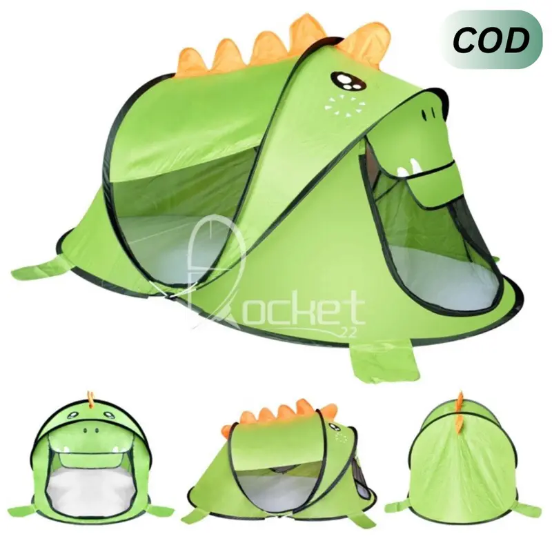 Tenda Anak Lucu Karakter Binatang - Lipat & Portable - Muat 2-4 Anak - Indoor/Outdoor - 182x96x82 cm - Tas Inklusif - Ideal Usia 1-12 Tahun