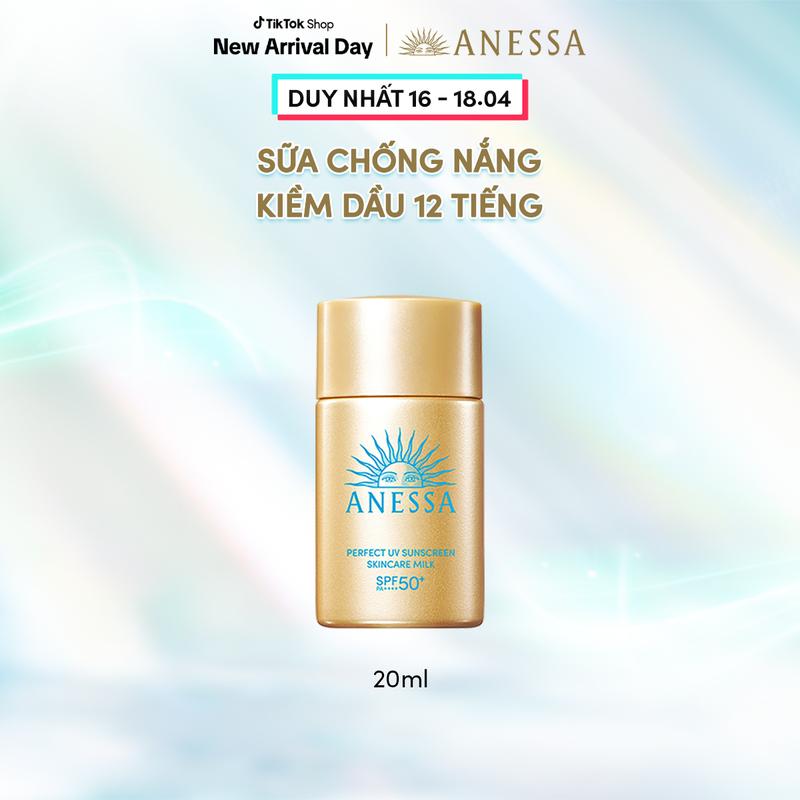 Kem chống nắng dạng sữa dưỡng da bảo vệ hoàn hảo Anessa Perfect UV Skincare Milk SPF 50+ PA++++ 20ml