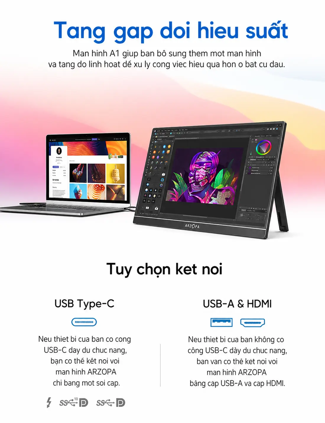 ARZOPA Màn hình di động,1920 * 1080P, Loại IPS, Tương thích với iPad, PC, Mac, Điện thoại, Xbox, Switch, PS4, USB-C và HDMI | BigBuy360 - bigbuy360.vn ARZOPA Màn hình di động,1920 * 1080P, Loại IPS, Tương thích với iPad, PC, Mac, Điện thoại, Xbox, Switch, PS4, USB-C và HDMI | BigBuy360 - bigbuy360.vn