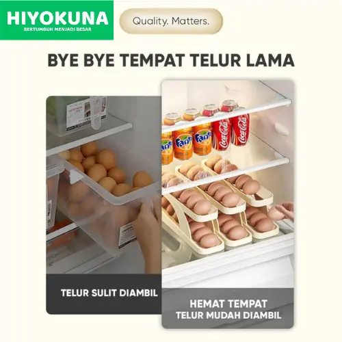 Rak Telur 2 Tingkat E15 / Egg Tray / Tempat Penyimpanan Telur Minimalis / Egg Storage Organizer / Rak Telur guling / telur guling / Rank 3
