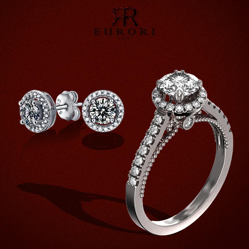 MUA 1 TẶNG 1 mua Nhẫn nữ cầu hôn Eurori TẶNG đôi bông halo 5ly đính đá cao cấp lấp lánh sang trọng Nhẫn bạc nữ cầu hôn basic sang trọng Nhẫn nữ đơn giản sang trọng