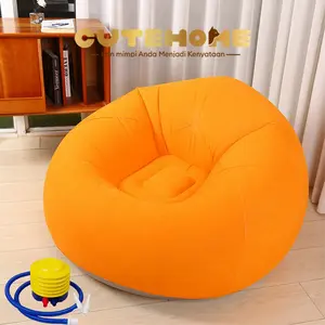 Sofa malas berkelompok PVC baru yang dapat ditiup, dapat dilipat, dapat disimpan, ruang tamu tiup tunggal, bentuk bola gelembung, tempat tidur lounge berkemah, kursi tunggal malas, beanbag, sofa berkelompok tiup, pompa gratis