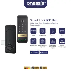 Onassis Smart Lock K71 PRO CAMERA dengan Akses Melalui Aplikasi, Sidik Jari, Kata Sandi, dan Kunci Manual untuk Pengamanan Rumah Anda