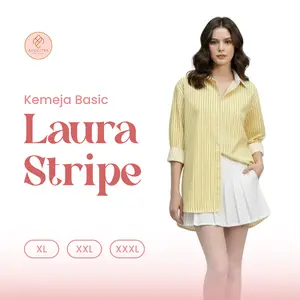 Laura Kemeja Stripe Katun Miracle Super Nyaman