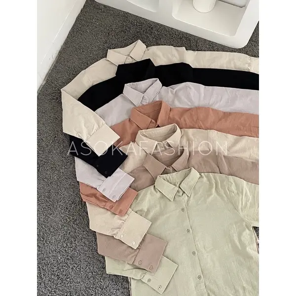 ASOKA Liza Shirt 550 - Kemeja Linen Basic Shirt - Kemeja Wanita Kemeja Polos 7