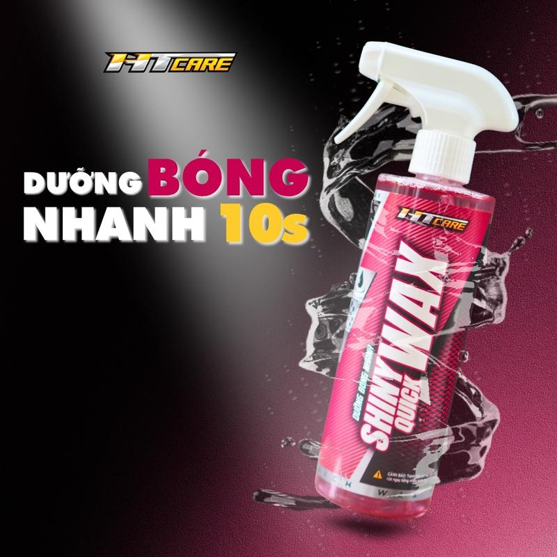 Dưỡng bóng nhanh SHINY Quick Wax hiệu quả bóng nhanh bảo vệ sơn & hiệu ứng lá sen dùng cho xe máy & ô tô - HTCARE