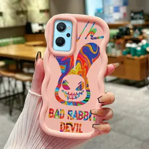 Casing Hp Untuk Realme 9i 4G Case Pola Beruang Trendi Kartun Casing ponsel Silikon Kasing Anti guncangan Cesing Macaron Perbatasan gelombang Softcase Kesing