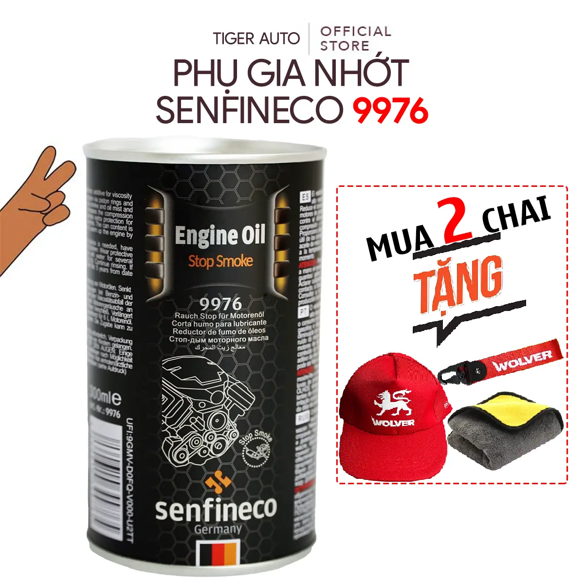 Senfineco 9976 300ml, Giúp Êm Máy, Chống Hao Dầu Nhớt, Bảo Vệ Chi Tiết Động Cơ Oto, Nhập Đức