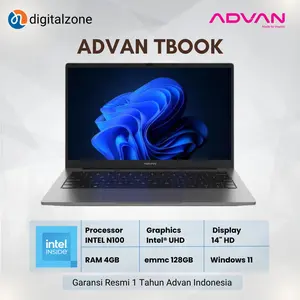 Laptop Intel N100 - ADVAN TBOOK N100 4-8GB 128GB eMMC 5.1 W11 14HD 1Y DARK GREY NO BAG