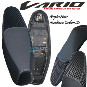 Sarung  Jok Motor Vario 110 - 150 Motip PASIR x CATUR 3D  Belakang bahan import standar langsung pasang pakai perekat