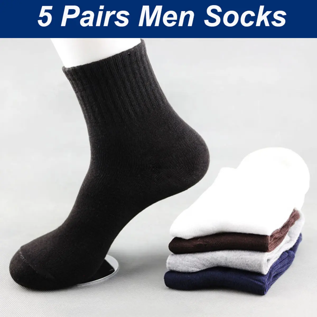 5 Pairs Classic Business Brand Men's Socks Calcetines Hombre Socks Men High Quality Cotton Casual Male Socks Meias Size EUR 38-43