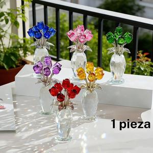 Bouquet de rosas de cristal, flores artificiales coloridas con decoraciones de gemas, regalo perfecto para aniversario, cumpleaños, día de San Valentín