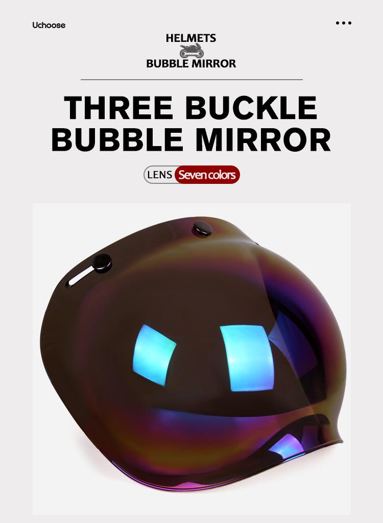 Product Introduction of Multi-colour motorbike retro helmet visor bubble lens half helmet windshield three-button universal sunshade sheet 0