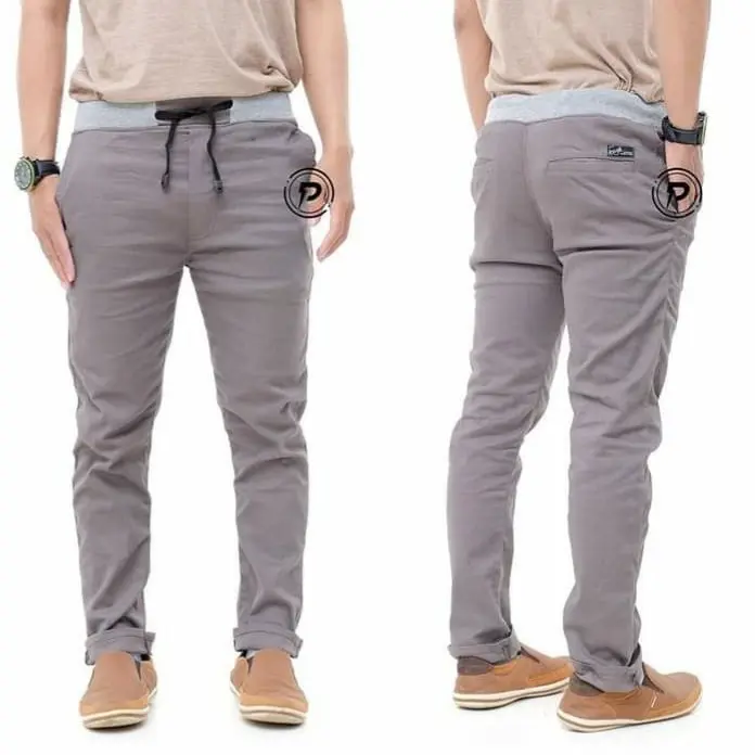 CELANA CHINOS PANJANG PRIA BAHAN MELAR PINGGANG KARET CELANA CHINOS PRIA CELANA CHINO CELANA PANJANG PRIA Diamond Katun Dewasa Cowok 4