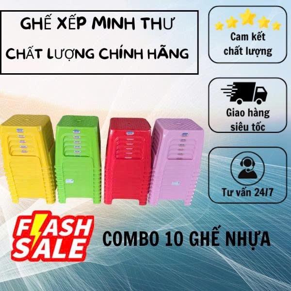  Combo 10 ghế nhựa mặt lưới Duy tân 