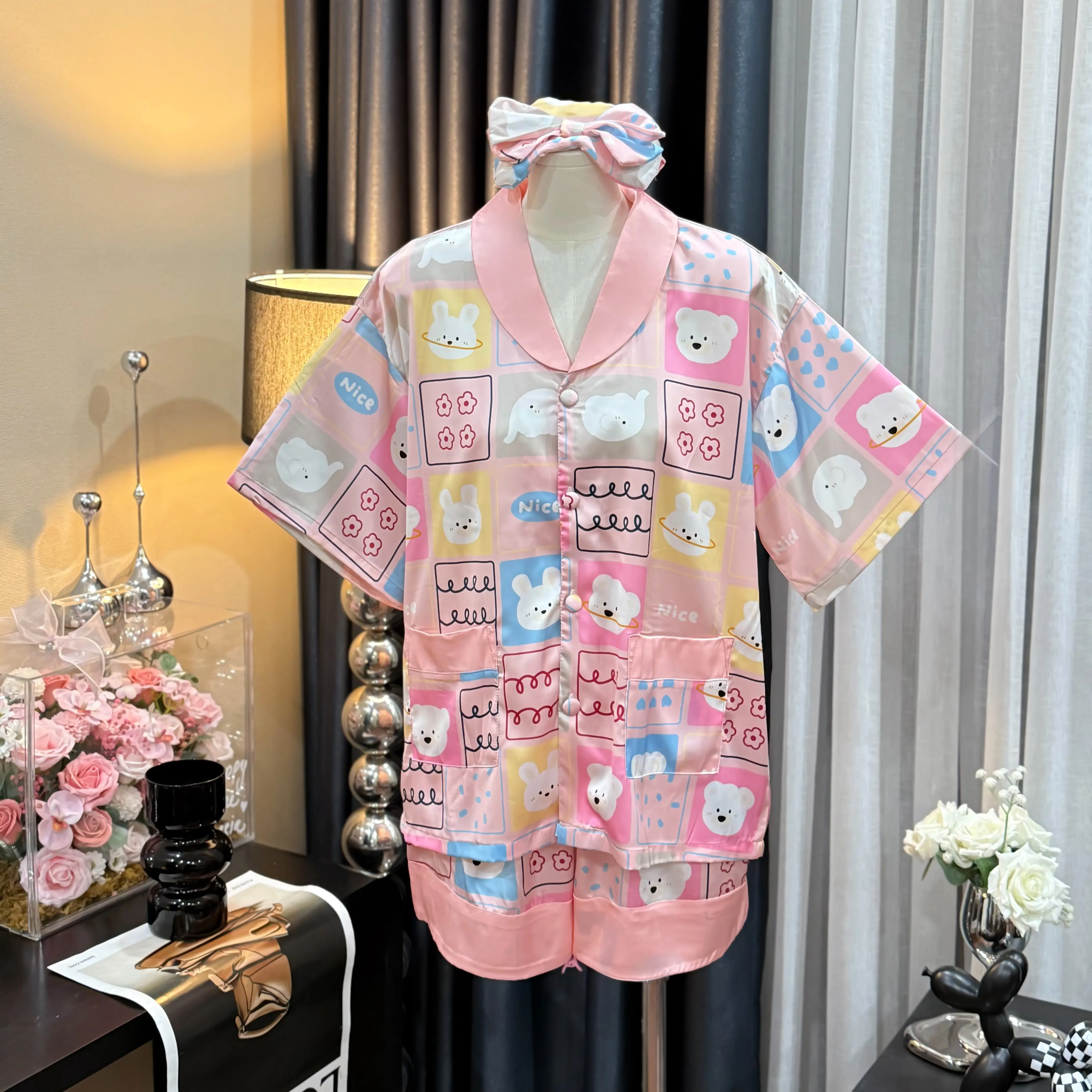 COMBO TT33 MÃ 10 BIGSIZE 1 Áo 2 QUẦN  Set Pijama Lụa Latin Ngọc Trai Mềm Mịn (40-95kg)