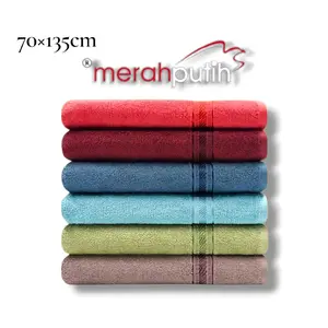 Handuk merah putih ukuran 70x135cm Grade A Biru Hijau Kuning