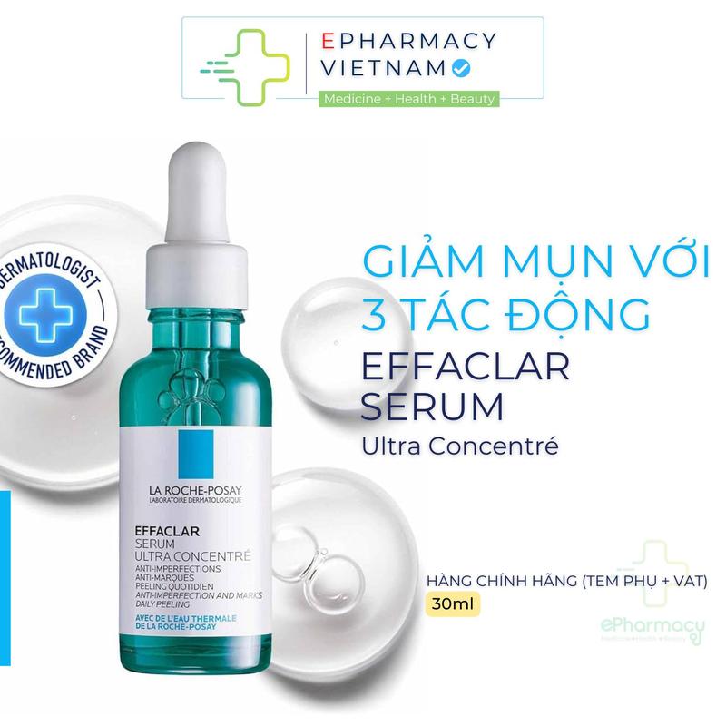   CHÍNH HÃNG  Tinh Chất Dưỡng LA ROCHE-POSAY Effaclar Ultra Concentrated Serum Dành Cho Da Dầu Mụn 30ml 
