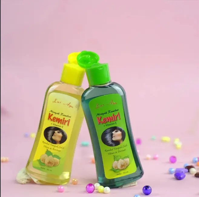 Lus Ayu Minyak Rambut Kemiri 63 ml - Minyak Kemiri Bakar Original - Minyak Penumbuh Rambut Rontok -menbuat rambut terlihat lebih hitam