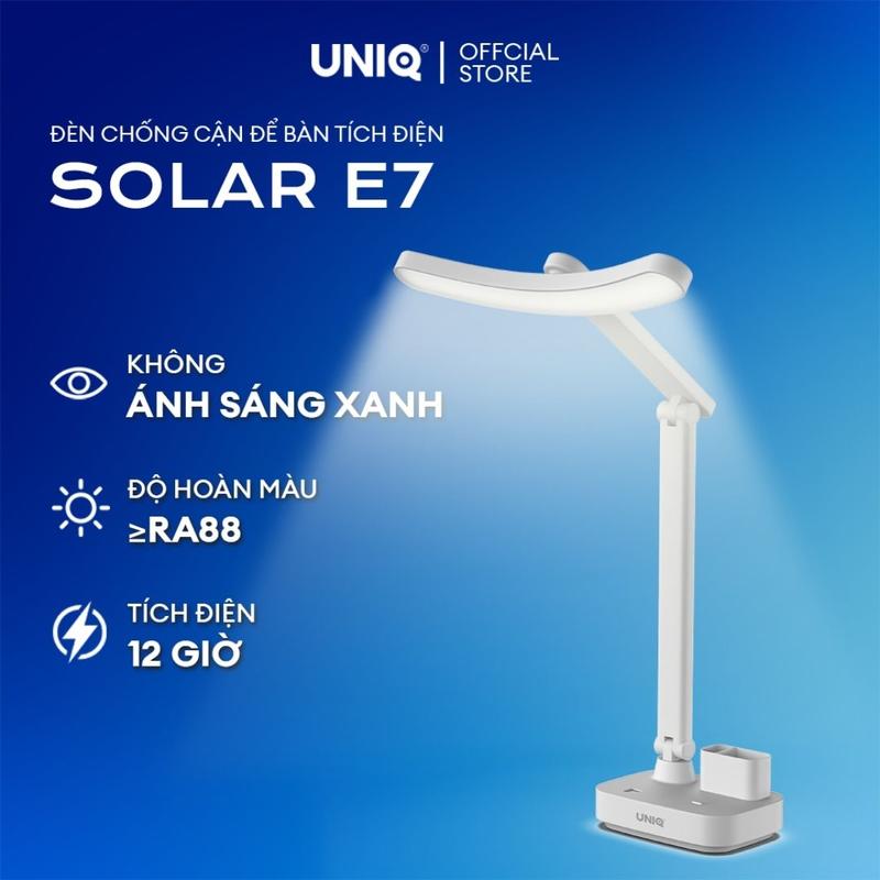Đèn học để bàn chống cận UNIQ Solar E7 tích điện đèn đọc sách làm việc bảo vệ mắt cho bé có sạc pin