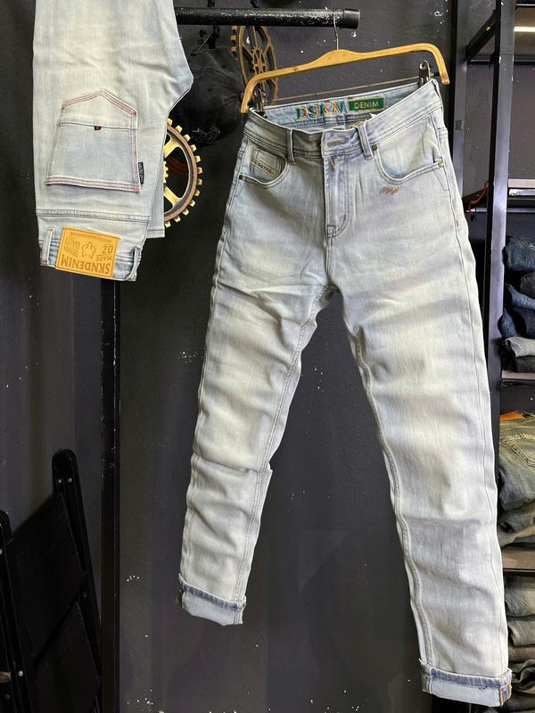   GIÁ MỞ BÁN  Jean Denim Guangzhou-SK1934  Quần Jean Nam Dài Màu Xanh Bạc Sáng Trơn Mẫu Mới Chi Tiết Như Hình J4032 K3 STORE 